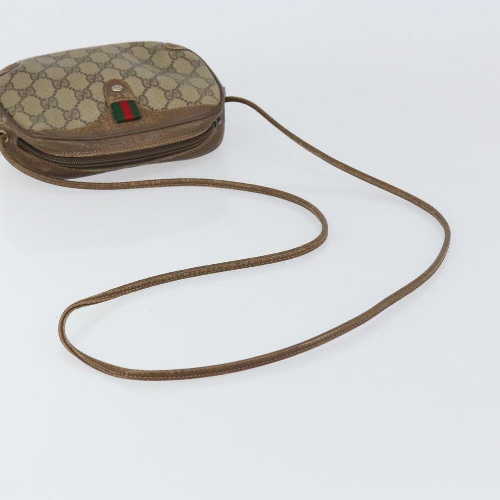 GUCCI GG Supreme Web Sherry Line Bag PVC Beige Gold 89 02 066 Auth 156823 - Picture 7 of 16